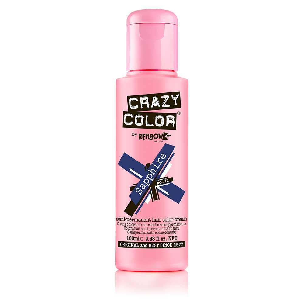 Crazy Color - Sapphire Metallic Haarfärbemittel - Semipermanenter Haarfarbstoff - Blau